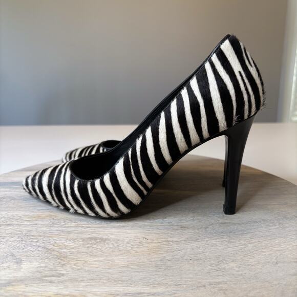 The Kooples Women's Zebra Print Calf Hair Pointed Toe Heels EU Size 39 US 8.5 - Picture 2 of 11